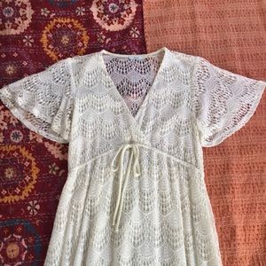 Kimchi Blue cream colored lace maxi dress from UO